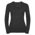 Holzkohle-Mergel - Front - Russell Collection - Sweatshirt V-Ausschnitt für Damen