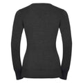 Holzkohle-Mergel - Back - Russell Collection - Sweatshirt V-Ausschnitt für Damen