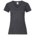 Grau meliert - Front - Fruit of the Loom - T-Shirt V-Ausschnitt für Damen