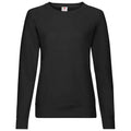 Schwarz - Front - Fruit of the Loom - Sweatshirt für Damen  Raglanärmel