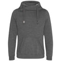 Holzkohle - Front - Awdis - Kapuzenpullover Überkreuzter Halsausschnitt für Herren-Damen Unisex