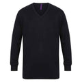 Marineblau - Front - Henbury - Sweatshirt V-Ausschnitt für Herren