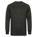 Grau meliert - Front - Henbury - Sweatshirt V-Ausschnitt für Herren