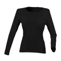 Schwarz - Front - SF - "Feel Good" T-Shirt für Damen  Langärmlig