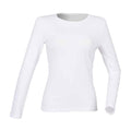 Weiß - Front - SF - "Feel Good" T-Shirt für Damen  Langärmlig