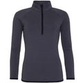 Holzkohle-Pechschwarz - Front - AWDis Cool - Sweat-Top mit halbem Reißverschluss für Damen