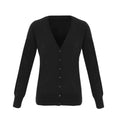 Schwarz - Front - Premier - "Essential" Strickjacke V-Ausschnitt für Damen