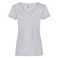 Grau meliert - Front - Fruit of the Loom - T-Shirt V-Ausschnitt für Damen