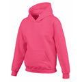 Leuchtend Rosa - Side - Gildan - Sweatshirt mit Kapuze für Kinder