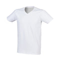 Weiß - Front - SF Men - T-Shirt V-Ausschnitt für Herren