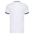 Weiß-Marineblau - Back - Fruit of the Loom - T-Shirt Ringer-Stil für Herren