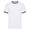 Weiß-Schwarz - Front - Fruit of the Loom - T-Shirt Ringer-Stil für Herren