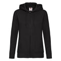 Schwarz - Front - Fruit of the Loom - Hoodie mit durchgehendem Reißverschluss für Damen