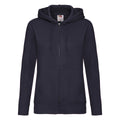 Marineblau - Front - Fruit of the Loom - Hoodie mit durchgehendem Reißverschluss für Damen