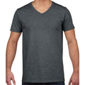 Grau meliert - Front - Gildan - "Softstyle" T-Shirt V-Ausschnitt für Herren-Damen Unisex