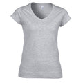Grau - Front - Gildan - "Softstyle" T-Shirt V-Ausschnitt für Damen