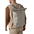 Steingrau - Back - Quadra - Rucksack "Lite", Roll Top