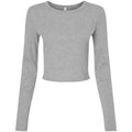 Athletisches Grau - Front - Bella + Canvas - T-Shirt kurz geschnitten für Damen Langärmlig