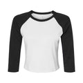 Weiß-Schwarz - Front - Bella + Canvas - kurzes T-Shirt Raglanärmel für Damen 3-4 Ärmel