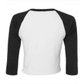 Weiß-Schwarz - Back - Bella + Canvas - kurzes T-Shirt Raglanärmel für Damen 3-4 Ärmel