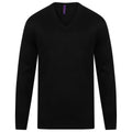 Schwarz - Front - Henbury - Sweatshirt V-Ausschnitt für Herren