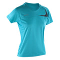 Aquablau-Grau - Front - Spiro - T-Shirt für Damen - Training