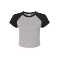 Athletic Grau-Schwarz - Front - Bella + Canvas - kurzes T-Shirt Négligée  für Damen Raglanärmel