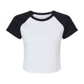 Weiß-Schwarz - Front - Bella + Canvas - kurzes T-Shirt für Damen Raglanärmel