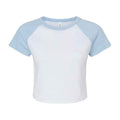 Weiß-Babyblau - Front - Bella + Canvas - kurzes T-Shirt für Damen Raglanärmel