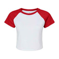 Weiß-Rot - Front - Bella + Canvas - kurzes T-Shirt für Damen Raglanärmel