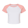 Weiß-Pink - Front - Bella + Canvas - kurzes T-Shirt für Damen Raglanärmel