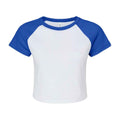 Weiß-Königsblau - Front - Bella + Canvas - kurzes T-Shirt für Damen Raglanärmel