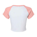 Weiß-Pink - Back - Bella + Canvas - Kurzes Top Raglanärmel für Damen