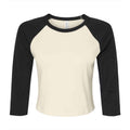 Natürlich-Schwarz - Front - Bella + Canvas - T-Shirt Raglanärmel für Damen 3-4 Ärmel