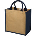 Natur -Navy - Front - Bullet Chennai Jute Einkaufstasche