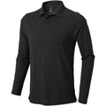 Anthrazit - Front - Elevate Herren Oakville Langarm Polo Shirt