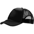 Schwarz - Front - Bullet Trucker 5 Panel Kappe (2 Stück-Packung)