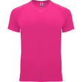 Fluoreszierendes Pink - Front - Roly - "Bahrain" T-Shirt für Kinder - Sport