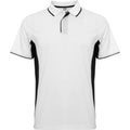 Weiß-Schwarz - Front - Roly - "Montmelo" Poloshirt für Herren-Damen Unisex - Sport kurzärmlig