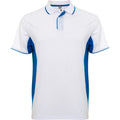 Weiß-Königsblau - Front - Roly - "Montmelo" Poloshirt für Herren-Damen Unisex - Sport kurzärmlig