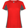 Rot-Dunkelgrau - Front - Roly - "Shanghai" T-Shirt für Damen - Sport kurzärmlig