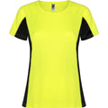 Fluro Gelb-Schwarz - Front - Roly - "Shanghai" T-Shirt für Damen - Sport kurzärmlig