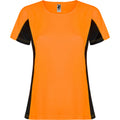 Fluroorange-Schwarz - Front - Roly - "Shanghai" T-Shirt für Damen - Sport kurzärmlig