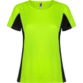 Flurogrün-Schwarz - Front - Roly - "Shanghai" T-Shirt für Damen - Sport kurzärmlig