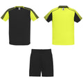 Schwarz-Fluro Gelb - Front - Roly - "Juve" Sport-Set für Herren-Damen Unisex - Sport