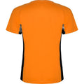 Fluroorange-Schwarz - Back - Roly - "Shanghai" T-Shirt für Kinder - Sport kurzärmlig