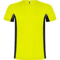 Fluro Gelb-Schwarz - Front - Roly - "Shanghai" T-Shirt für Kinder - Sport kurzärmlig