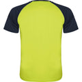 Fluro Gelb-Marineblau - Back - Roly - "Indianapolis" T-Shirt für Kinder - Sport kurzärmlig