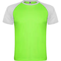 Weiß-Flurogrün - Front - Roly - "Indianapolis" T-Shirt für Kinder - Sport kurzärmlig