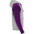 Grau meliert-Violett - Side - Roly - "Badet" Kapuzenpullover für Herren-Damen Unisex